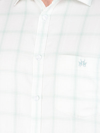 Green Checked 100% Cotton Shirt-Men Shirts-Crimsoune Club