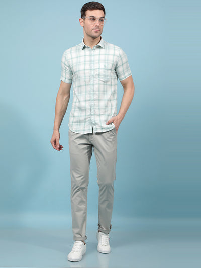 Green Checked 100% Cotton Shirt-Men Shirts-Crimsoune Club