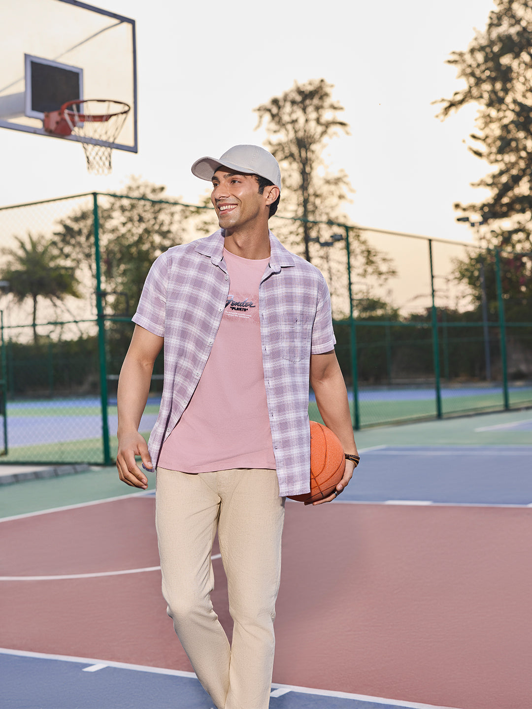 Purple Checked 100% Cotton Shirt-Men Shirts-Crimsoune Club
