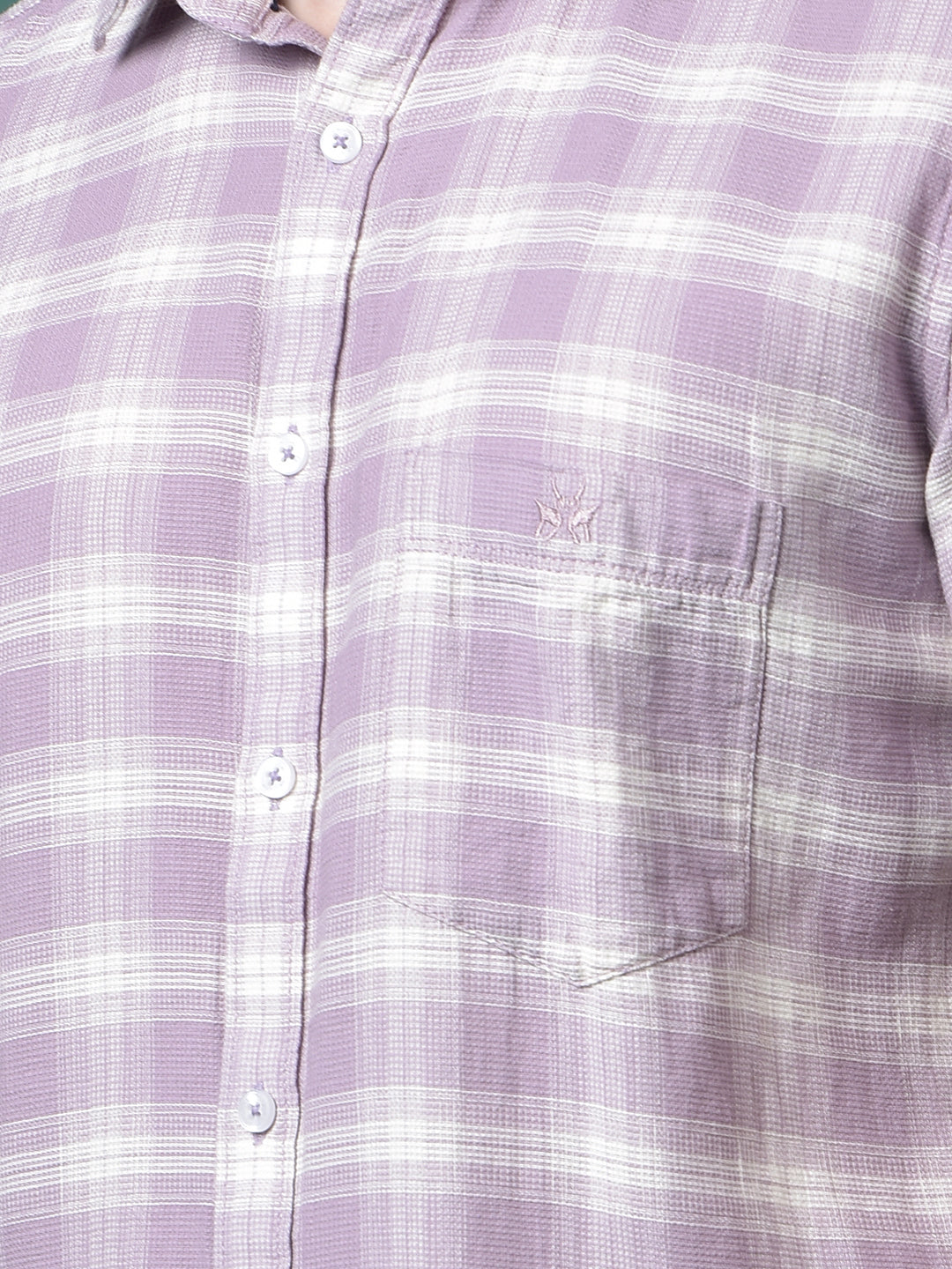 Purple Checked 100% Cotton Shirt-Men Shirts-Crimsoune Club