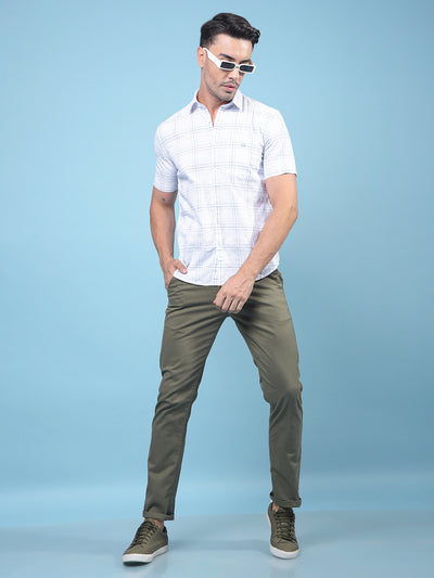 White Checked 100% Cotton Shirt-Men Shirts-Crimsoune Club