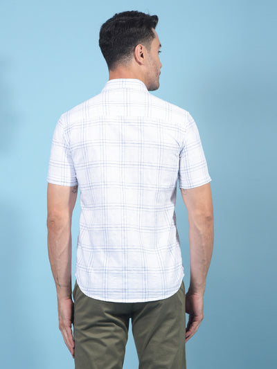 White Checked 100% Cotton Shirt-Men Shirts-Crimsoune Club