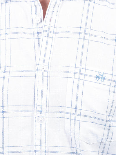 White Checked 100% Cotton Shirt-Men Shirts-Crimsoune Club