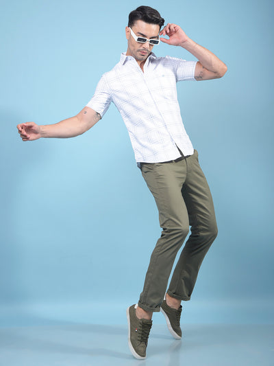 White Checked 100% Cotton Shirt-Men Shirts-Crimsoune Club