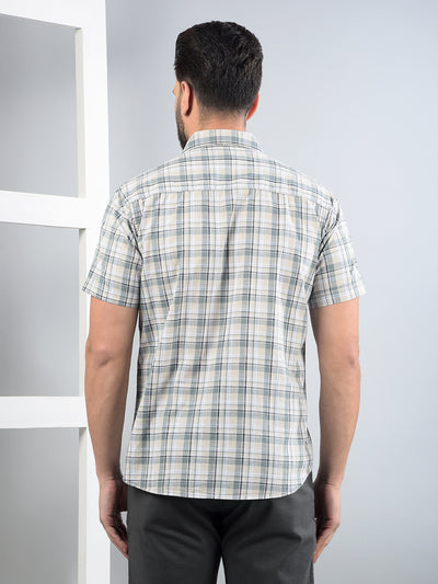 Green Checked 100% Cotton Shirt-Men Shirts-Crimsoune Club