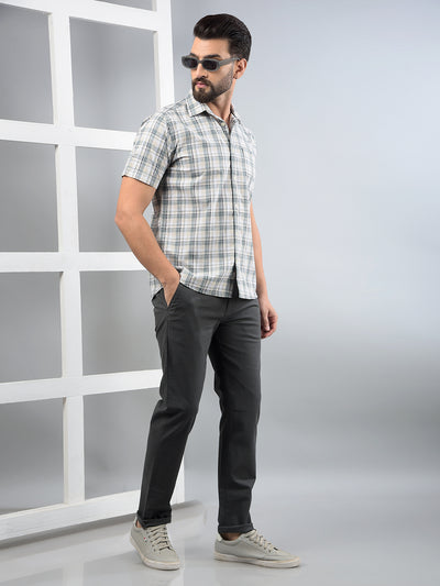 Green Checked 100% Cotton Shirt-Men Shirts-Crimsoune Club