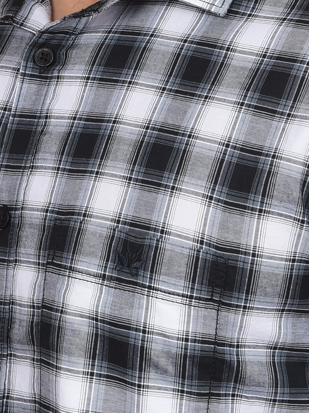Grey Checked 100% Cotton Shirt-Men Shirts-Crimsoune Club