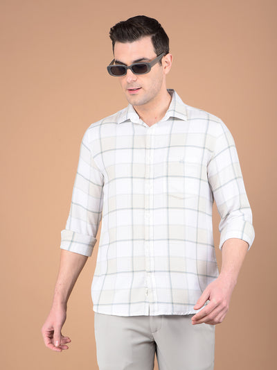 Blue Checked 100% Cotton Shirt-Men Shirts-Crimsoune Club