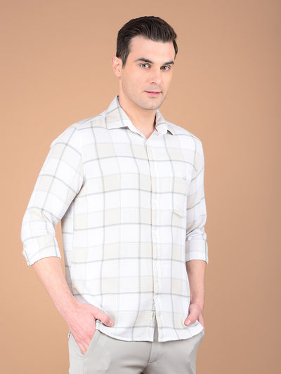 Blue Checked 100% Cotton Shirt-Men Shirts-Crimsoune Club