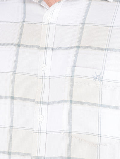 Blue Checked 100% Cotton Shirt-Men Shirts-Crimsoune Club