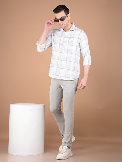 Blue Checked 100% Cotton Shirt-Men Shirts-Crimsoune Club