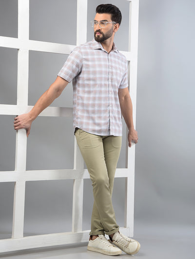 Purple Checked 100% Cotton Shirt-Men Shirts-Crimsoune Club