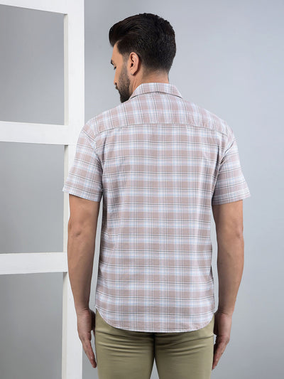 Purple Checked 100% Cotton Shirt-Men Shirts-Crimsoune Club
