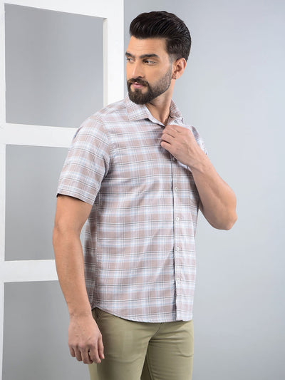 Purple Checked 100% Cotton Shirt-Men Shirts-Crimsoune Club
