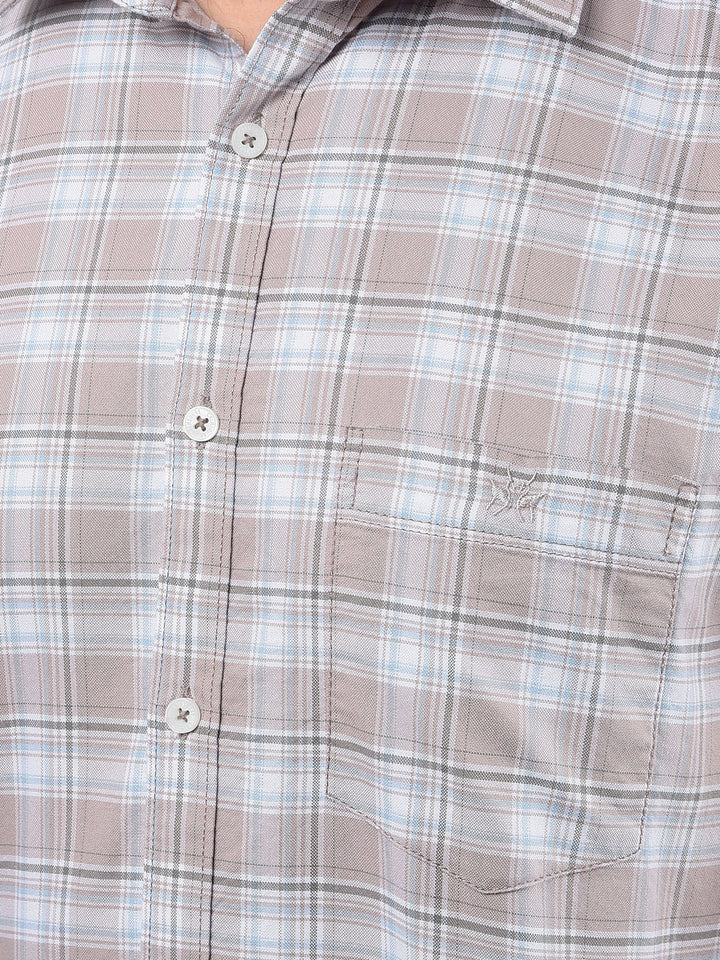 Purple Checked 100% Cotton Shirt-Men Shirts-Crimsoune Club