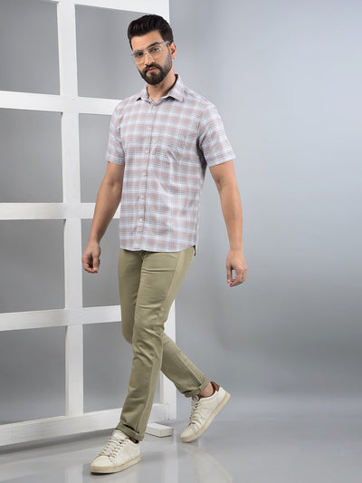 Purple Checked 100% Cotton Shirt-Men Shirts-Crimsoune Club