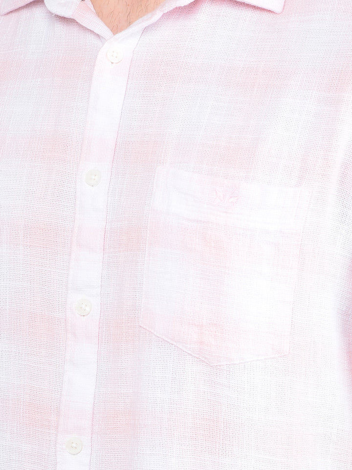 Pink Checked 100% Cotton Shirt-Men Shirts-Crimsoune Club