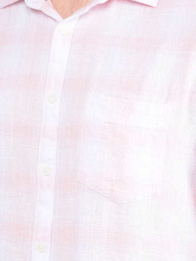 Pink Checked 100% Cotton Shirt-Men Shirts-Crimsoune Club