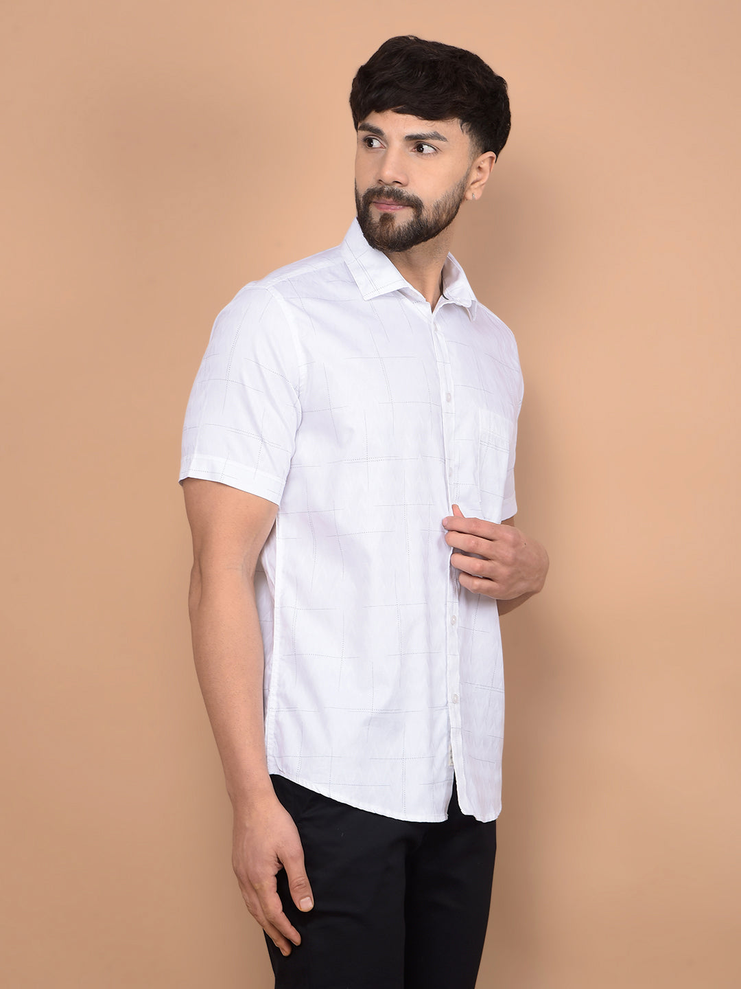 White Printed Shirt-Men Shirts-Crimsoune Club
