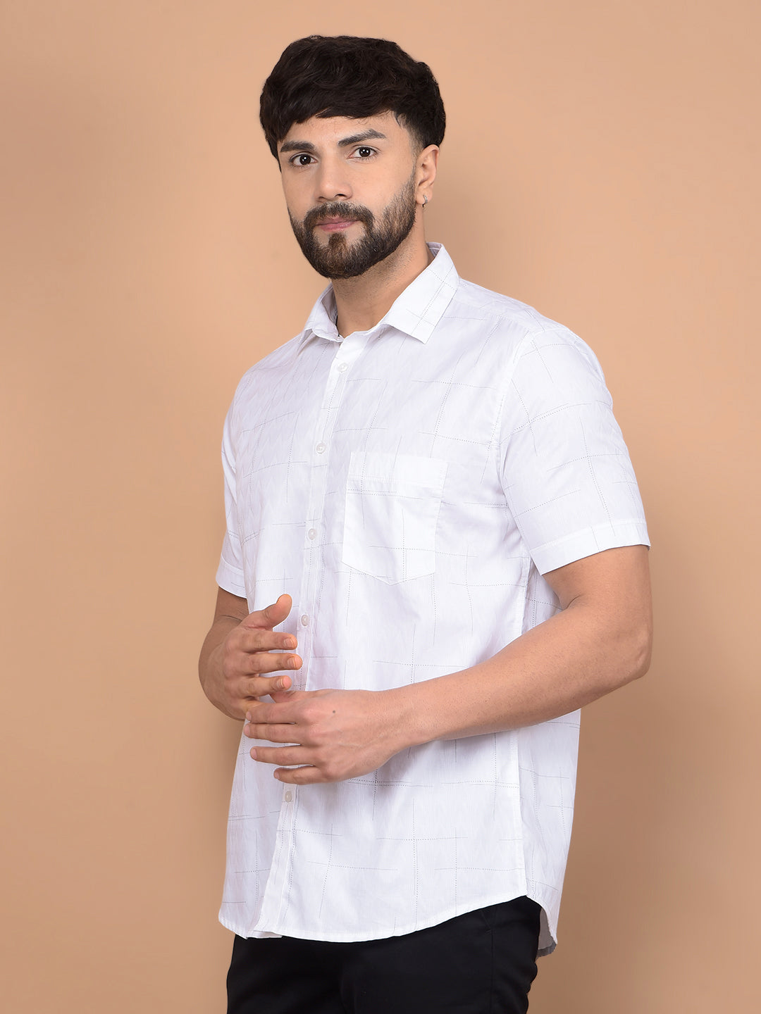 White Printed Shirt-Men Shirts-Crimsoune Club