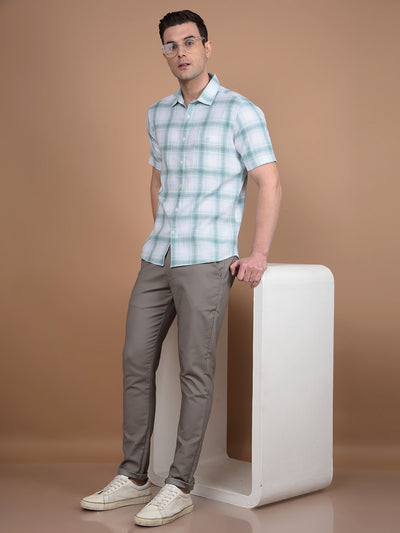 Green Checked 100% Cotton Shirt-Men Shirts-Crimsoune Club