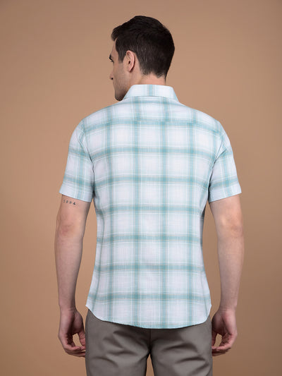 Green Checked 100% Cotton Shirt-Men Shirts-Crimsoune Club