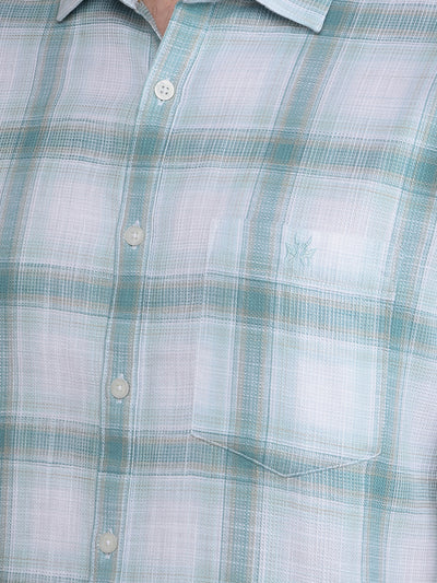 Green Checked 100% Cotton Shirt-Men Shirts-Crimsoune Club