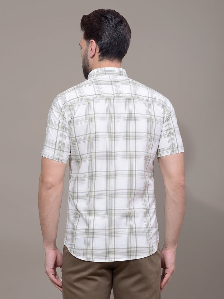 Green Checked 100% Cotton Shirt-Men Shirts-Crimsoune Club