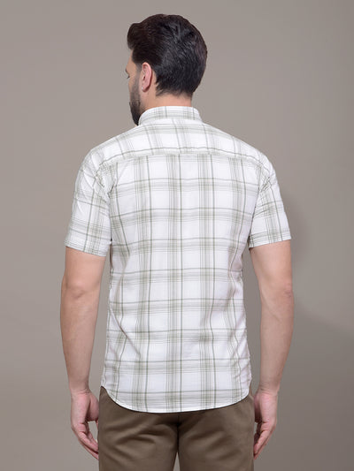 Green Checked 100% Cotton Shirt-Men Shirts-Crimsoune Club