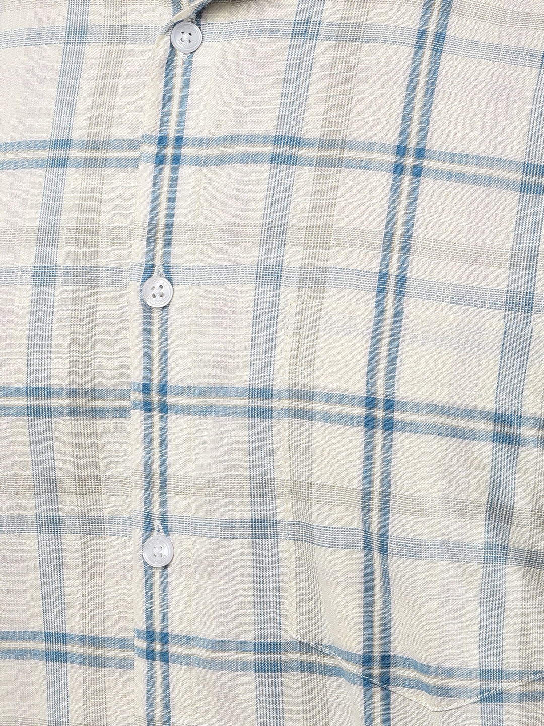Beige Checked 100% Cotton Shirt-Men Shirts-Crimsoune Club