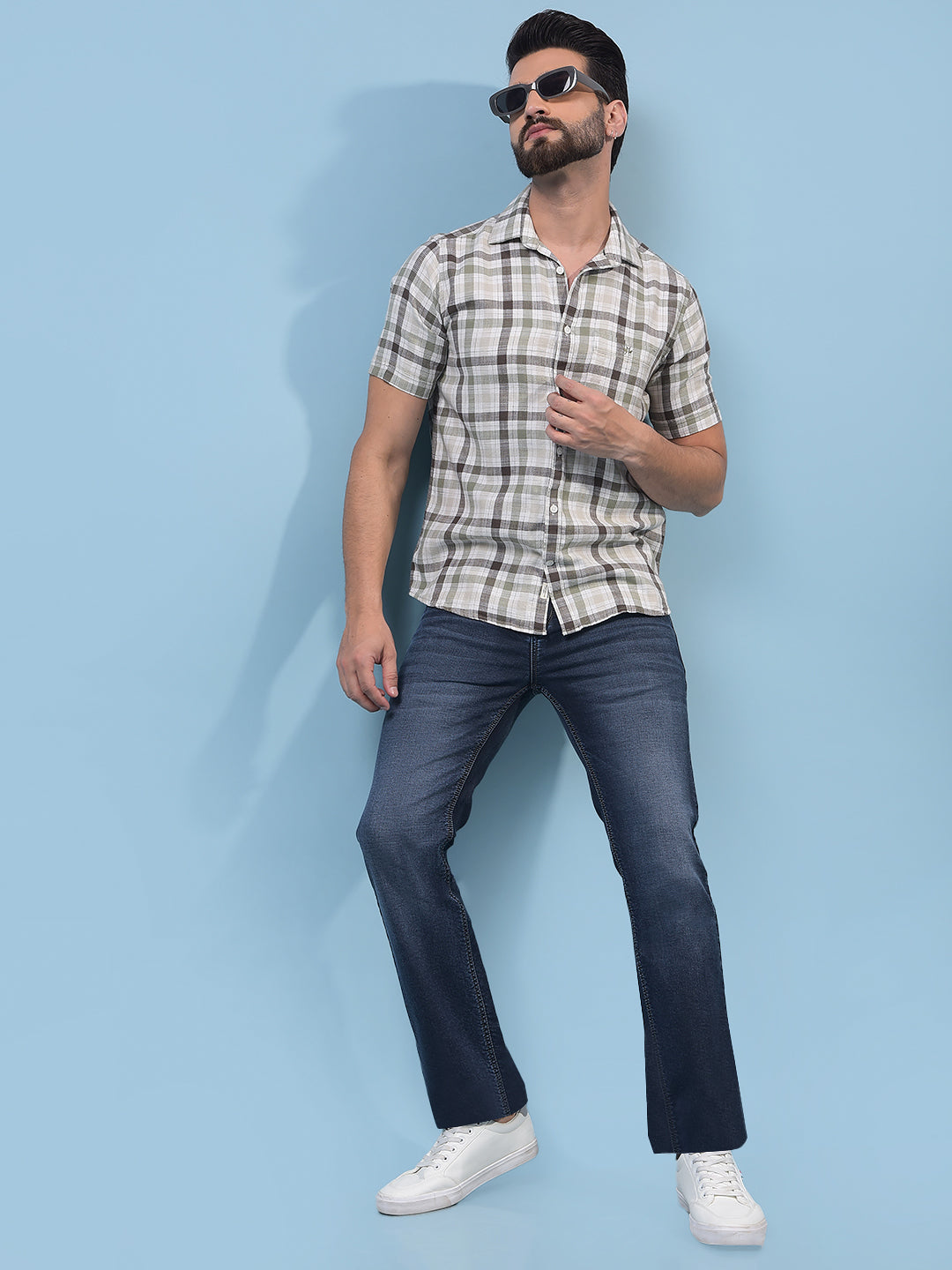 Men's Multi-Color Checked 100% Cotton Shirt-Men Shirts-Crimsoune Club