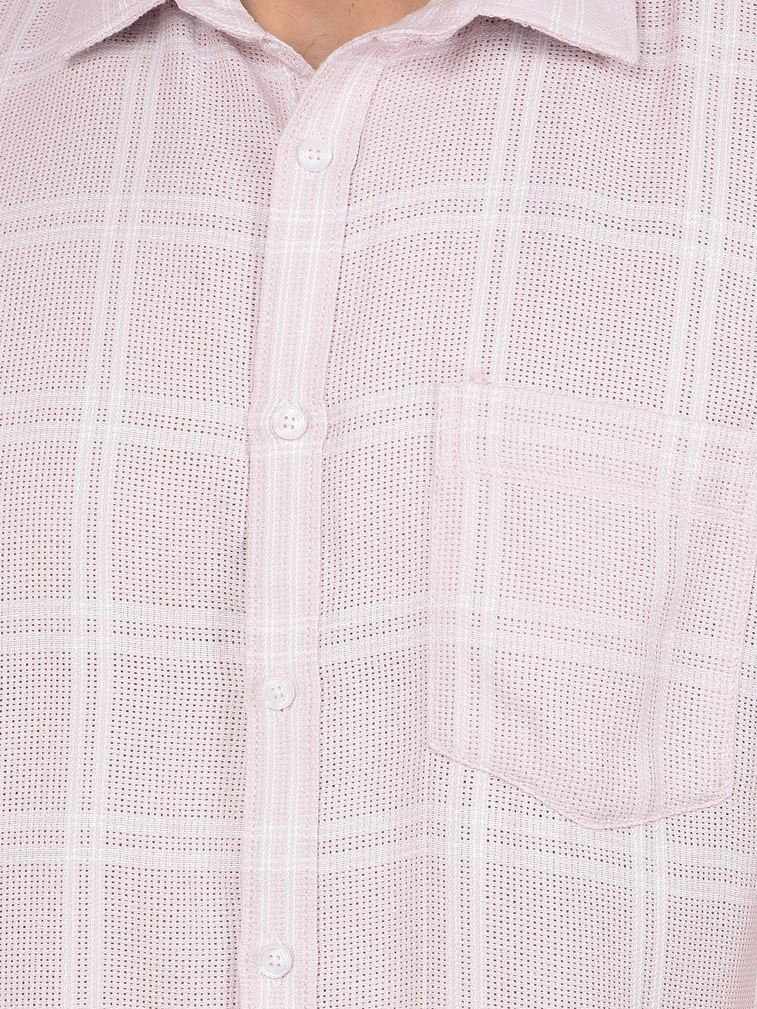Purple Checked Linen Knitted Shirt-Men Shirts-Crimsoune Club