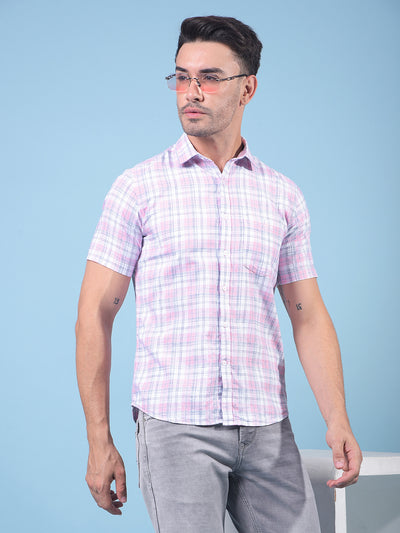 Pink Checked Shirt-Men Shirts-Crimsoune Club