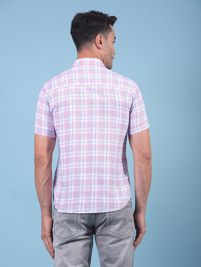 Pink Checked Shirt-Men Shirts-Crimsoune Club