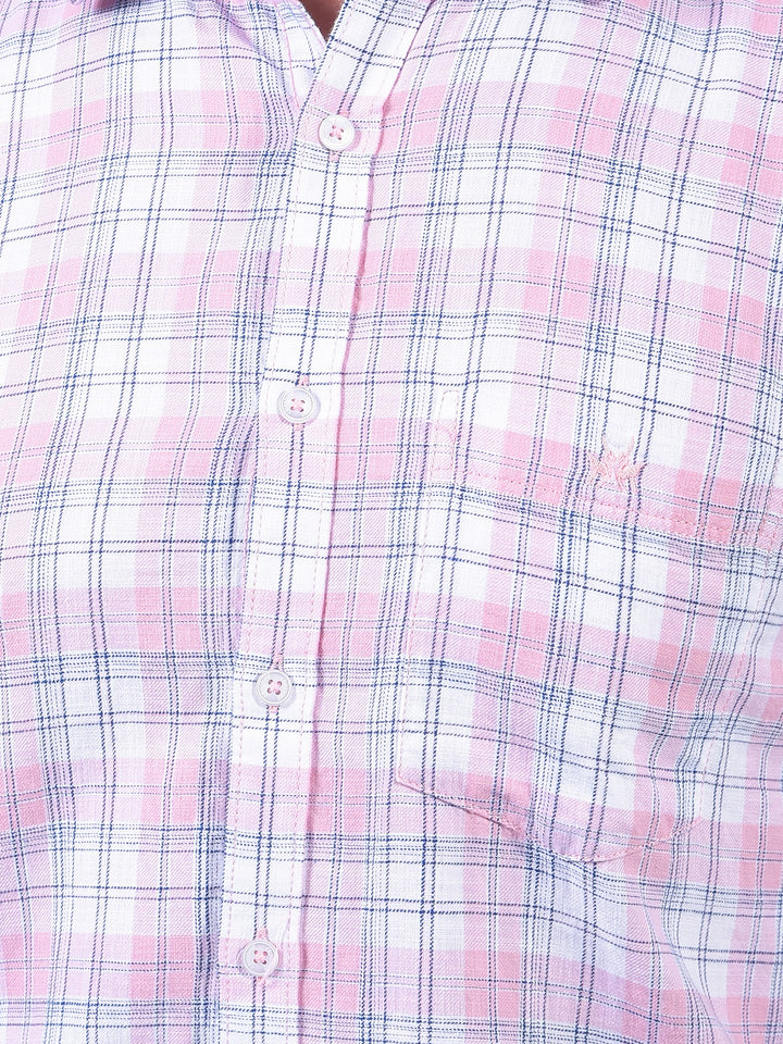 Pink Checked Shirt-Men Shirts-Crimsoune Club