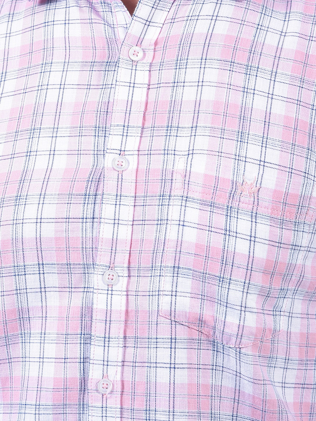 Pink Checked Shirt-Men Shirts-Crimsoune Club