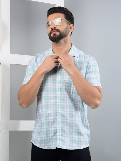 Green Checked Shirt-Men Shirts-Crimsoune Club