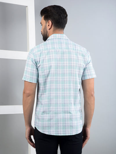 Green Checked Shirt-Men Shirts-Crimsoune Club