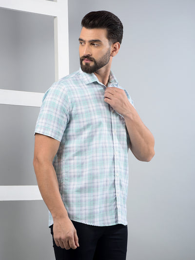 Green Checked Shirt-Men Shirts-Crimsoune Club