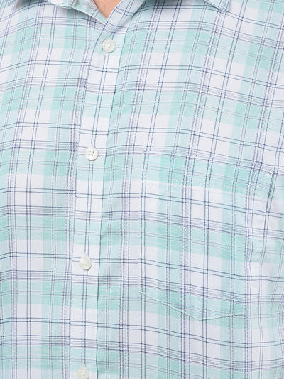 Green Checked Shirt-Men Shirts-Crimsoune Club