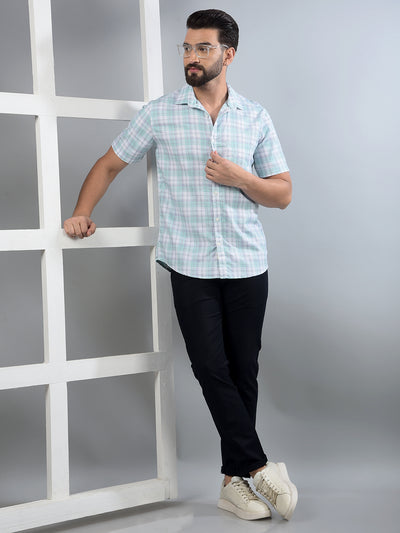 Green Checked Shirt-Men Shirts-Crimsoune Club