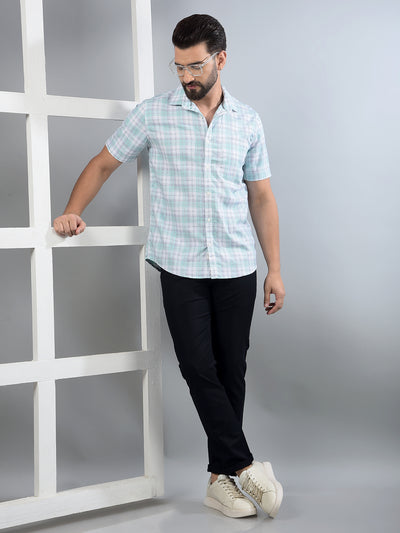 Green Checked Shirt-Men Shirts-Crimsoune Club