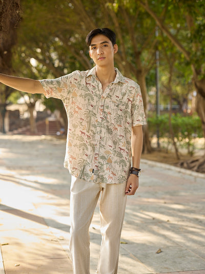 Multi-Color Floral Print Shirt-Men Shirts-Crimsoune Club