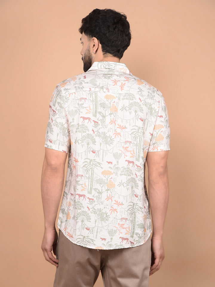 Multi-Color Floral Print Shirt-Men Shirts-Crimsoune Club