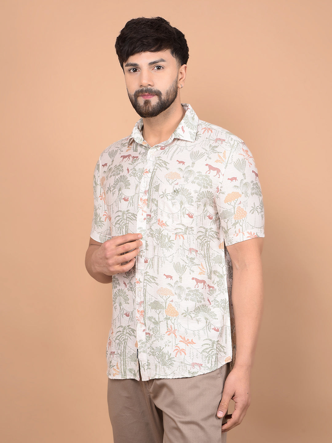 Multi-Color Floral Print Shirt-Men Shirts-Crimsoune Club