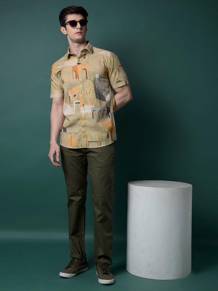 Multi-Color Printed Linen Shirt-Men Shirts-Crimsoune Club