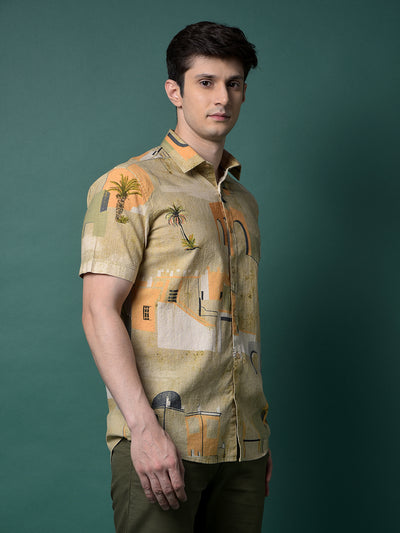 Multi-Color Printed Linen Shirt-Men Shirts-Crimsoune Club