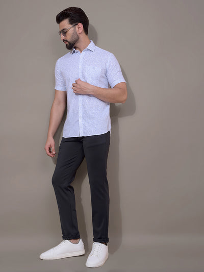 Blue Printed Shirt-Men Shirts-Crimsoune Club