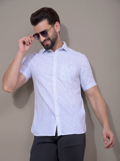 Blue Printed Shirt-Men Shirts-Crimsoune Club