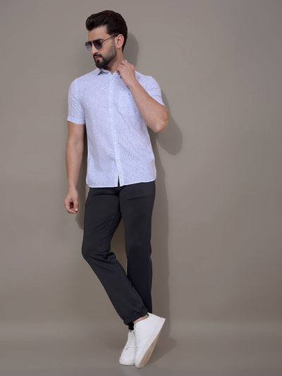 Blue Printed Shirt-Men Shirts-Crimsoune Club